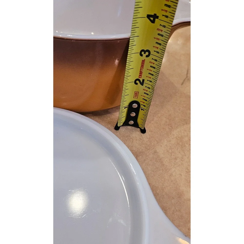 Vintage Pyrex Brown and Orange Ombre Casserole Dish with Lid 474B 1.5 Quart - Picture 6 of 8
